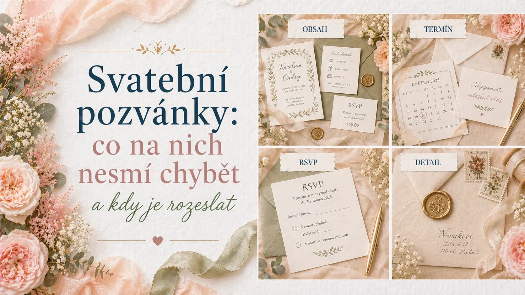Svatební pozvánky: co na nich nesmí chybět a kdy je rozeslat