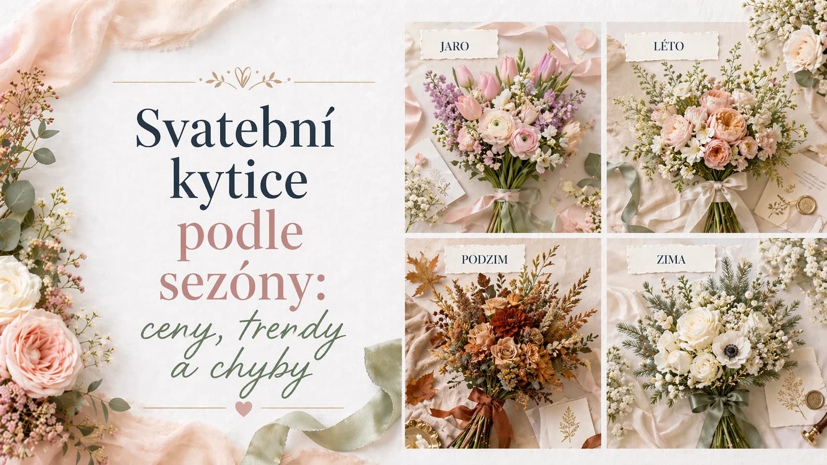 Svatební kytice podle sezóny: ceny, trendy a chyby